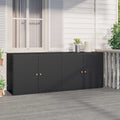 Generico Mobiletto da Giardino Nero 198x55 5x80 cm in polyrattan Armadietti e stipi