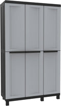 Armadio Bonussi Portascope Modulare da Esterno cm 3 Ante 3 Ripiani in Polipropilene Twist e 102 x 39 x 170 Grigio Nero