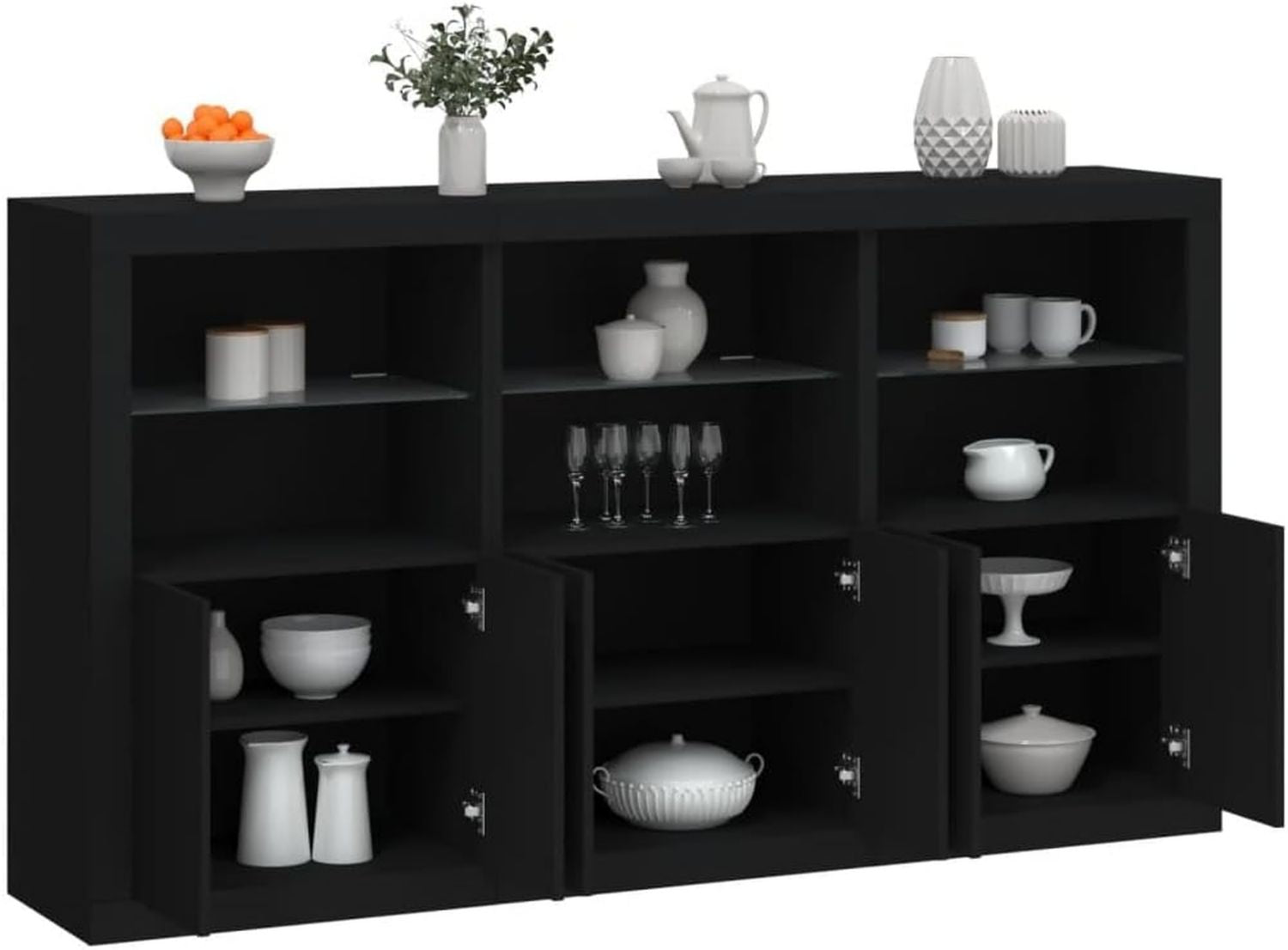 vidaXL Hoge kast 69 5x31x115 cm bewerkt hout betongrijs