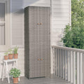 Armadietto Credenza Mobile Portaoggetti Alto Salvaspazio da Giardino Esterno Patio Terrazzo in Polyrattan cm Armadio da Giardino Esterno con 4 Ante 59 x 40 x 180 Grigio
