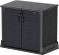 Duramax Cedargrain StoreAway capanno da giardino in plastica da 850 L per riporre le biciclette barbecue e 2 bidoni da 120 l 130 x 74 x 110 cm Grigio scuro