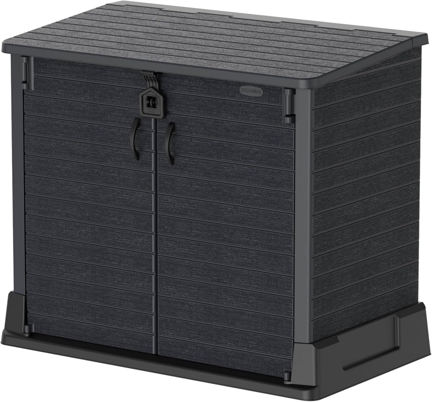 Duramax Cedargrain StoreAway capanno da giardino in plastica da 850 L per riporre le biciclette barbecue e 2 bidoni da 120 l 130 x 74 x 110 cm Grigio scuro