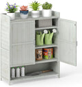 Outsunny Capanno Porta Attrezzi da Giardino 77.5x54.2x179.5cm Grigio Legno di Abete 3 Ripiani Casetta Attrezzi Giardino Tetto Inclinato Impermeabile per Terrazza Patio