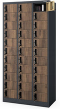 Armadietto Jan Nowak spogliatoio Armadio metallico in polvere 185 cm 90 cm 45 cm Antracite con 33 Scomparti Fessure di ventilazione Rivestimento x x Legno