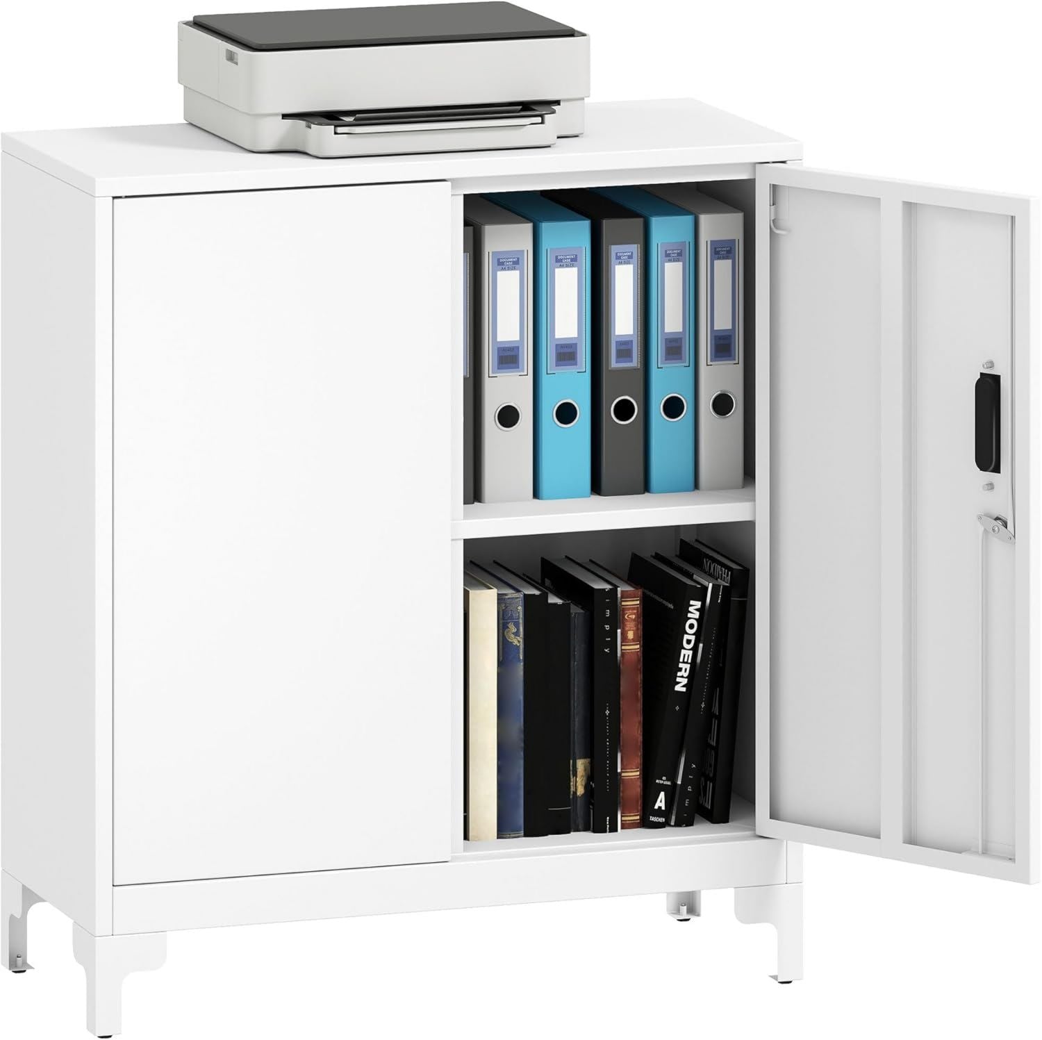 Armadietto Mongardi in resina di PVC e PP 2 Ante 1 Ripiano Facile da Montare Modular System Resistente Adatto ad ambienti Interni ed Esterni 68L 40P 85H cm e x x Grigio Nero