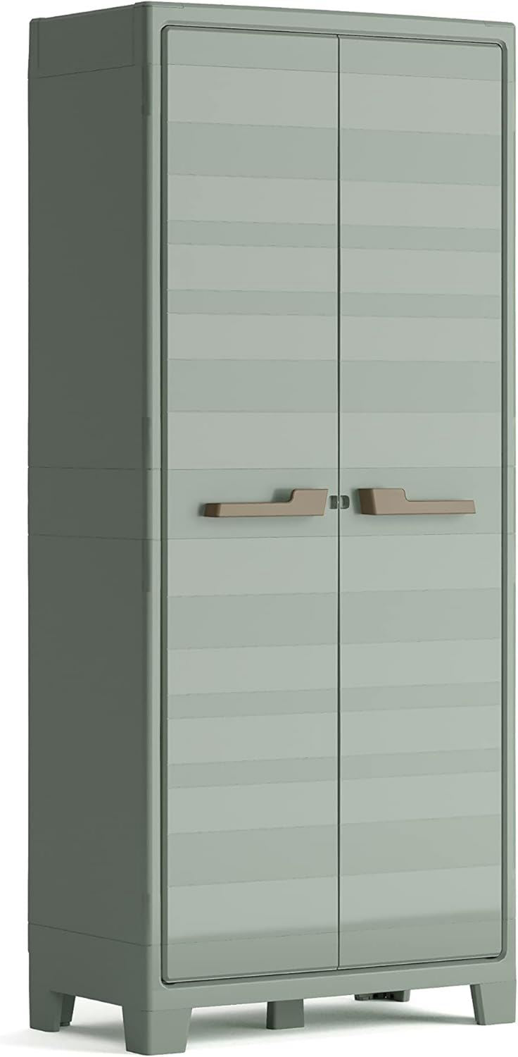 Armadio Keter 4 Ripiani Regolabili Realizzato in Resina Planet Outdoor cm ECOMMERCE PACK 80 x 44 x 182H